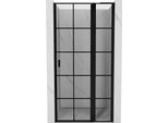 Mexen Mist L Porta Doccia A Battente Destra 95 Cm, Griglia Nera, Nero - 8A4L-095-000-70-77-P