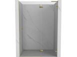 Mexen Lunar L Porta Doccia A Battente Destra 135 Cm, Trasparente, Dorato - 834L-135-000-50-00-P