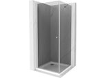 Mexen Pretoria Cabina Doccia Battente 80 X 80 Cm, Grafite, Cromo + Piatto Doccia Flat - 852-080-080-01-40-4010