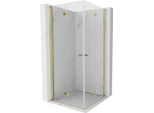 Mexen Mist-F Duo Cabina Doccia Pieghevole 120 X 120 Cm, Trasparente, Oro - 8A6-120L-120P-50-00