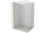 Mexen Mist-F Duo Cabina Doccia Pieghevole Sinistra 95 X 85 Cm, Trasparente, Oro Spazzolato - 8A6-095L-085P-55-00