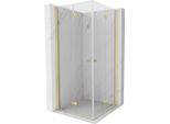 Mexen Mist-F Duo Cabina Doccia Pieghevole 95 X 95 Cm, Trasparente, Oro Spazzolato - 8A6-095L-095P-55-00