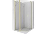 Mexen Mist L Cabina Doccia Pentagonale A Battente 80 X 80 Cm, Trasparente, Oro Spazzolato - 8A8L-080-080-55-00
