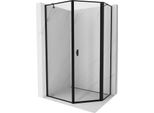 Mexen Mist Cabina Doccia Pentagonale Asimmetrica A Battente Destra 80 X 100 Cm, Cornice Nera, Nera - 8A8-080-100-70-70-P