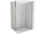 Mexen Mist Cabina Doccia Pentagonale Asimmetrica Battente 80 X 100 Cm, Trasparente, Oro - 8A8-080-100-50-00