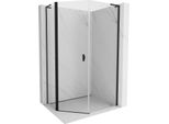 Mexen Mist L Cabina Doccia Pentagonale Asimmetrica A Battente 80 X 90 Cm, Trasparente, Nera - 8A8L-080-090-70-00