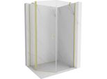 Mexen Mist Cabina Doccia Pentagonale Asimmetrica Apribile 80 X 100 Cm, Trasparente, Oro Spazzolato - 8A8-080-100-55-00