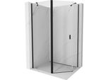 Mexen Mist Cabina Doccia Pentagonale Asimmetrica A Battente 100 X 80 Cm, Trasparente, Nero - 8A8-100-080-70-00