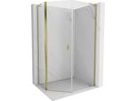 Mexen Mist L Cabina Doccia Pentagonale Asimmetrica Ribaltabile 80 X 100 Cm, Trasparente, Dorata - 8A8L-080-100-50-00