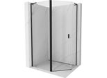 Mexen Mist L Cabina Doccia Pentagonale Asimmetrica A Battente 100 X 80 Cm, Trasparente, Nera - 8A8L-100-080-70-00