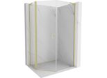 Mexen Mist L Cabina Doccia Pentagonale Asimmetrica Battente 80X100 Cm, Trasparente, Oro Spazzolato - 8A8L-080-100-55-00