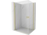 Mexen Mist-B Duo Cabina Doccia Battente 95 X 80 Cm, Trasparente, Oro Spazzolato - 8A2-095-080-55-00