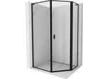 Mexen Mist L Cabina Doccia Pentagonale Asimmetrica A Battente Destra 80 X 100 Cm, Cornice Nera, Nera - 8A8L-080-100-70-70-P
