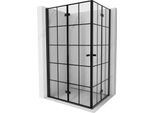 Mexen Mist-F Duo Cabina Doccia Pieghevole Sinistra 120 X 70 Cm, Griglia Nera, Nero - 8A6-120L-070P-70-77