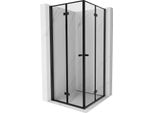 Mexen Mist-F Duo Cabina Doccia Pieghevole 120 X 120 Cm, Cornice Nera, Nero - 8A6-120L-120P-70-70