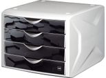 Helit H6129695 Cassettiera Camaleonte 4 Cassetti Decor Esagono Scuro
