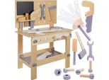 Banco Attrezzi Per Bambini Laboratorio Con Attrezzi Martello Cacciavite Sega Chiave Artigiana Giocattolo In Legno 24820
