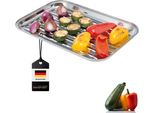 Bremermann Vassoio Per Grigliare, Padella Per Grigliare In Acciaio Inox, Circa 35 X 24,5 Cm Piastra Per Grigliare