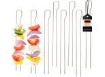 Set Di 8 Spiedini Doppi Da Barbecue Bremermann, In Acciaio Inox, Circa 29 Cm - Spiedini Shashlik