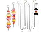Set Di 12 Spiedini Per Barbecue Bremermann In Acciaio Inox Da 29,5 Cm Circa - Spiedini Shashlik