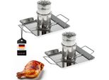 Set Di 2 Arrosti Di Pollo Bremermann / Contenitore Per Aromi, Acciaio Inox