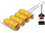 Bremermann Porta Pannocchie Per 4 Pannocchie / Acciaio Inox / 3 Misure Regolabili / Circa 55 X 17,5 Cm / Griglia Per Pannocchie