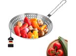 Padella Bremermann Rotonda, Con Manico Pieghevole, Acciaio Inox Ø Circa 30,5 X 55,5 Cm