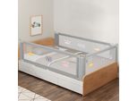 Jiubiaz Sponda Letto Lettino Sponda Di Sicurezza 200Cm Protezione Anticaduta, Sponda Letto Di Sicurezza Regolabile In Altezza, Sponda Letto Pieghevole Modello Grazioso