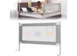 Tolletour 200Cm Protezione Letto Bambini Protezione Letto Regolabile In Altezza Protezione Anticaduta Per Bambini Protezione Letto Con Rete Arieggiata, Per Letto Famiglia E Lettino Grigio