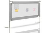 Jiubiaz 180Cm Protezione Letto Bambini Protezione Letto Regolabile In Altezza Protezione Anticaduta Per Bambini Protezione Letto Con Rete Arieggiata, Per Letto Famiglia E Lettino Grigio