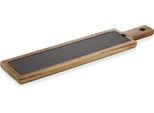 Tagliere 53,1 X 12,5 X 1,8 Cm, Nero, Legno D'acacia/Argilla Naturale, Serie Tagliere In Ardesia Naturale