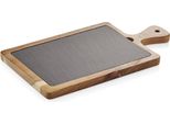 Tagliere 33,8 X 17,8 X 2 Cm, Nero, Legno D'acacia/Argilla Naturale, Serie Tagliere In Ardesia Naturale