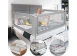 Yakimz Protezione Letto Bambini Protezione Letto Regolabile In Altezza 200Cm Protezione Anticaduta Letto Per Bambini, Protezione Letto Bambini Con Rete Arieggiata, Per Letto Famiglia E Lettino