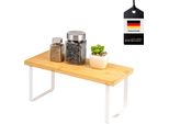 Portaspezie Bremermann, Portaspezie Da Cucina, In Bambù E Metallo Bianco, Larghezza Circa 36 Cm
