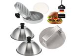 Set Per Hamburger Bremermann Da 5 Pezzi, Comprendente Due Presse Per Hamburger Con Carta Per Hamburger E Due Tappi Per Hamburger, In Acciaio Inox
