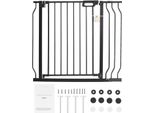 Cancelletto Per Bambini Succebuy, Larghezza Extra Da 29,5 A 39 Pollici, Altezza 30 Pollici, Cancelletto Di Sicurezza Per Animali Domestici E Bambini, Easy Step Walk Thru Con Funzione Di Chiusura Automatica, Kit Di Montaggio A Spinta E A Parete, Per Scale E Porte, Nero