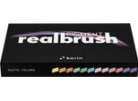 Set Di Pennarelli A Pastello Karin Realbrush - 12 Pezzi Pennarelli A Pennello Colori Pastello