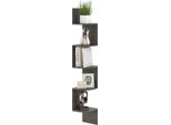 Costway Scaffale Angolare Sospeso A 5 Livelli, Libreria Galleggiante, Scaffale Galleggiante, Organizzatore Di Spazi In Legno, Espositore, 20X20X126Cm, Grigio