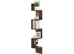 Costway Scaffale Angolare Sospeso A 5 Livelli, Libreria Galleggiante, Scaffale Galleggiante, Organizzatore Di Spazio Di Archiviazione In Legno, Espositore, 20X20X126Cm, Marrone