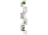 Costway Scaffale Angolare Sospeso A 5 Livelli, Libreria Galleggiante, Scaffale Galleggiante, Organizzatore Di Spazi In Legno, Espositore, 20X20X126Cm, Bianco