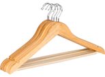 Wenko Set Di 6 Appendiabiti Eco Legno Naturale Lavanderia Legno Ganci Per Abiti Barra Pantaloni