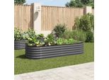 Vidaxl Letto Da Giardino Rialzato 240X80X44 Cm Acciaio Zincato Grigio