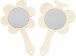 Creativ Company Specchio A Mano In Legno Set Di Fiori E Farfalle 20 Pezzi