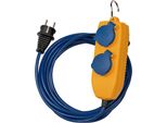 Brennenstuhl 1161750020 Prolunga Di Alimentazione 5 M 2 Prese Ac Per Interni Blu, Giallo