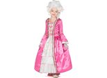 Costume Da Bambina Maria Antonietta Rosa Barocco-Bianco - 110/116 (5-6 Anni)
