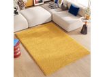 Tappeto Tapiso Essence Shaggy Unicoloured Modern Yellow ÖKotex 140 X 200 Cm