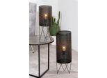 Gilde Metall Lampe "Cage"" Schwarz Matt"
