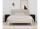 Comodini 2 Pezzi Neri 40X34X55 Cm In Legno Di Pino Massiccio