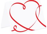 Segnaposto Pricaro "Cuori Curvi"", Rosso, Quadrato, 40 Pezzi"