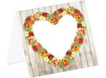 Pricaro Segnaposto "Cuore Floreale Vintage"", Quadrati, 40 Pezzi"